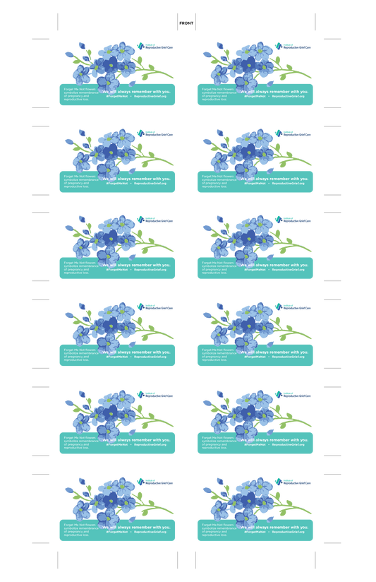 Free downloadable "Forget Me Not" cards