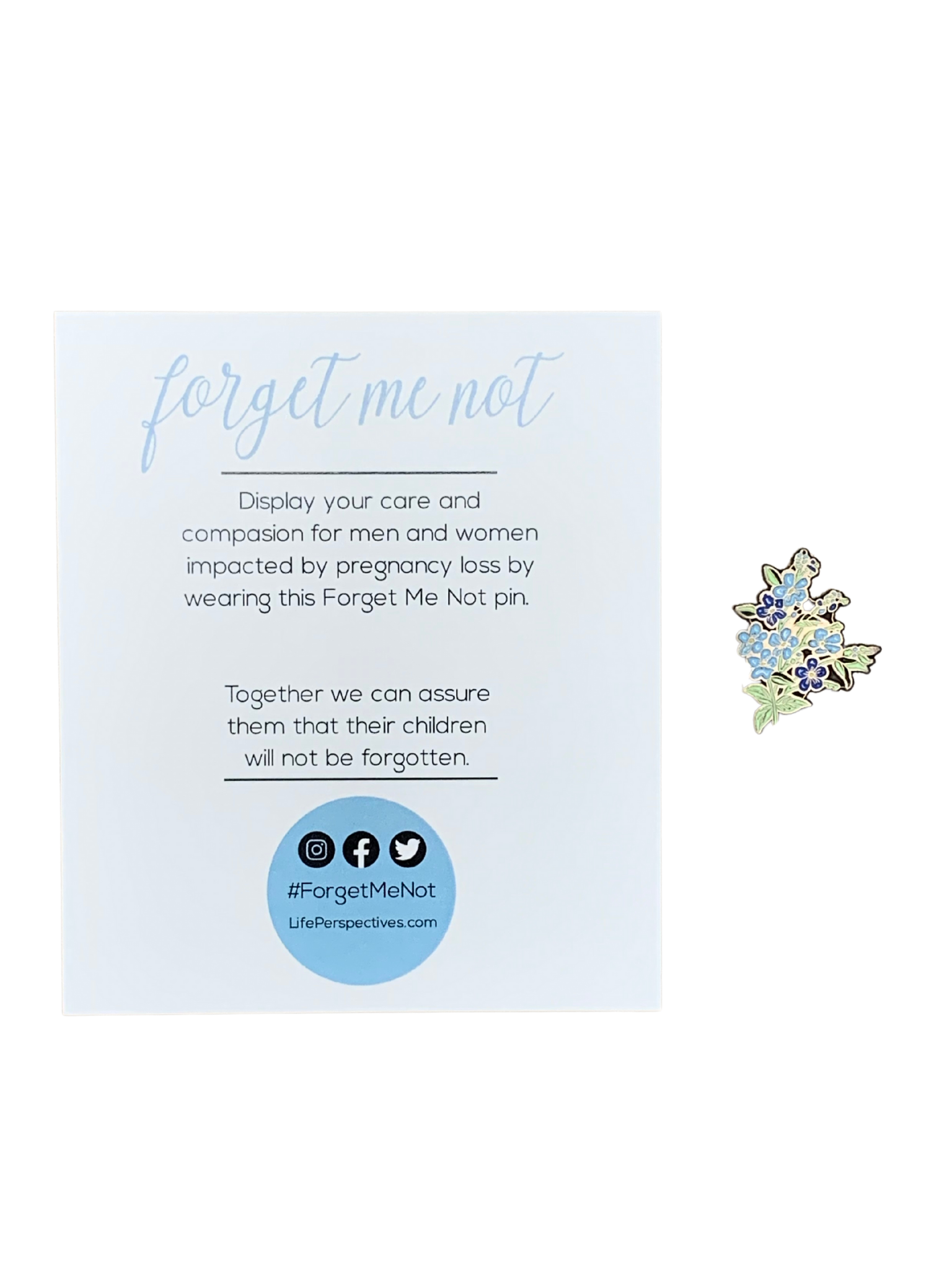 Forget-Me-Not Pins Magnetic with card