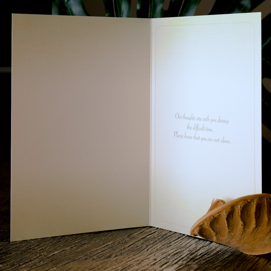 Green Sympathy Card - Pregnancy and reproductive loss sympathy card inside text