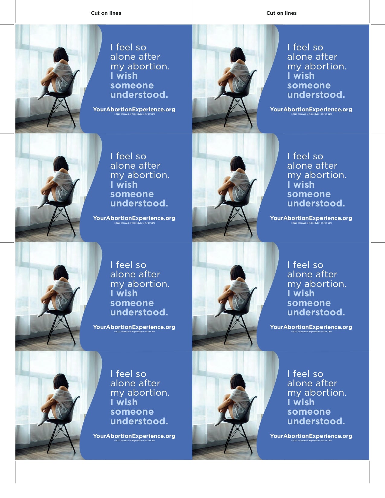 Free Downloadable "Abortion Experience" Promotion Card - English