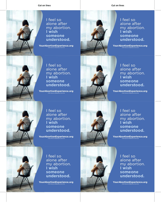 Free Downloadable "Abortion Experience" Promotion Card - English