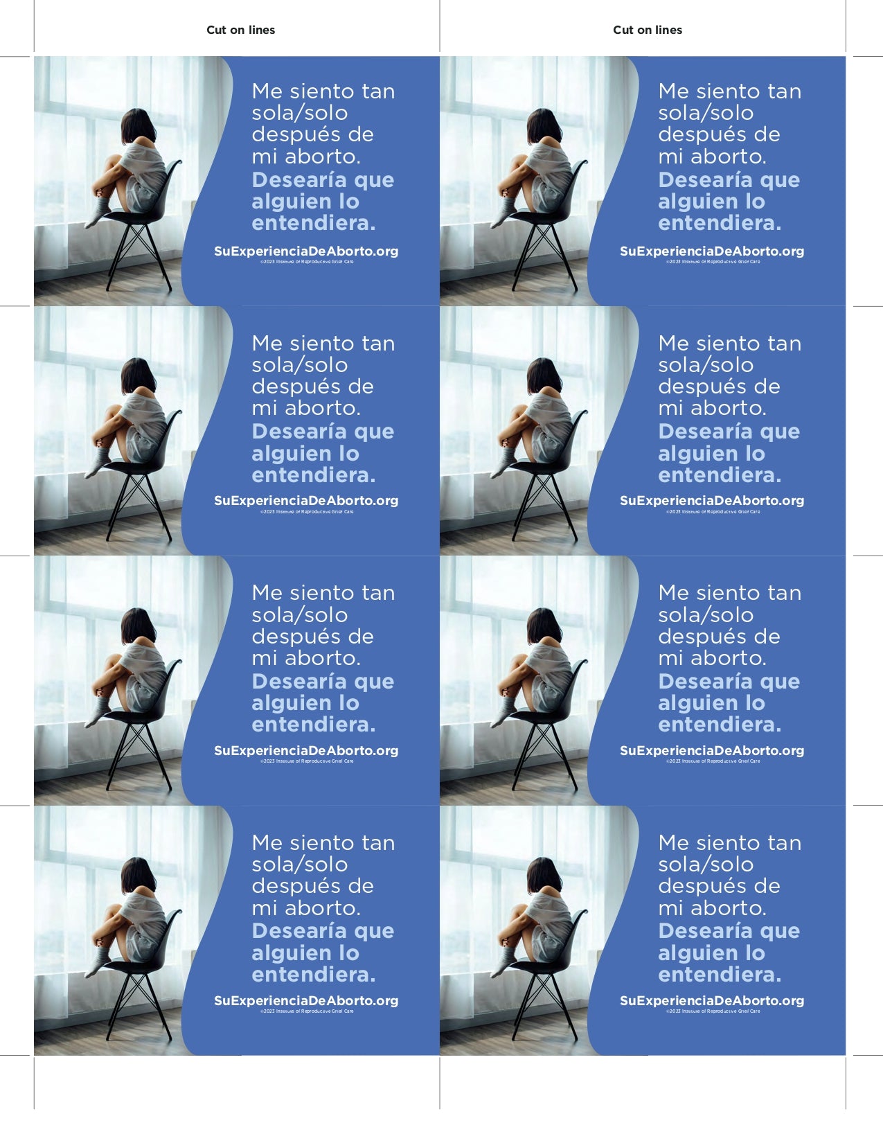 Free Downloadable "Abortion Experience" Promotion Card - Spanish